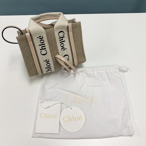 Chloe -  新品未使用Chloe(クロエ)グレーバックリボンタンクトップ Chloe（クロエ） 人気 トートバッグ リボン キャンパス “woody