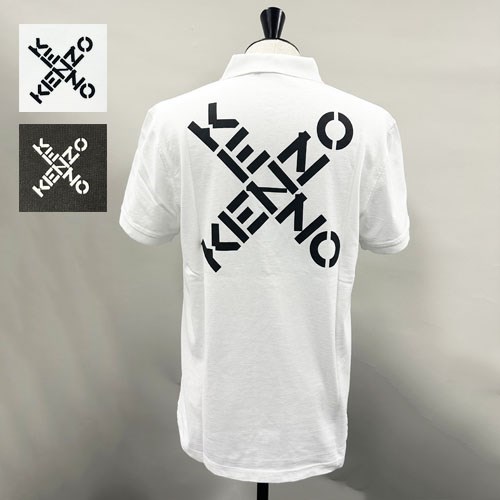 ケンゾー ポロシャツ 半袖 ゴルフ スポーツ Big X Cotton PoloShirt メンズ ブラック ホワイト FB65PO0514SK KENZO｜b-3