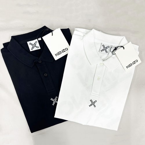 ケンゾー ポロシャツ 半袖 ゴルフ スポーツ Big X Cotton PoloShirt メンズ ブラック ホワイト FB65PO0514SK KENZO｜b-3｜18