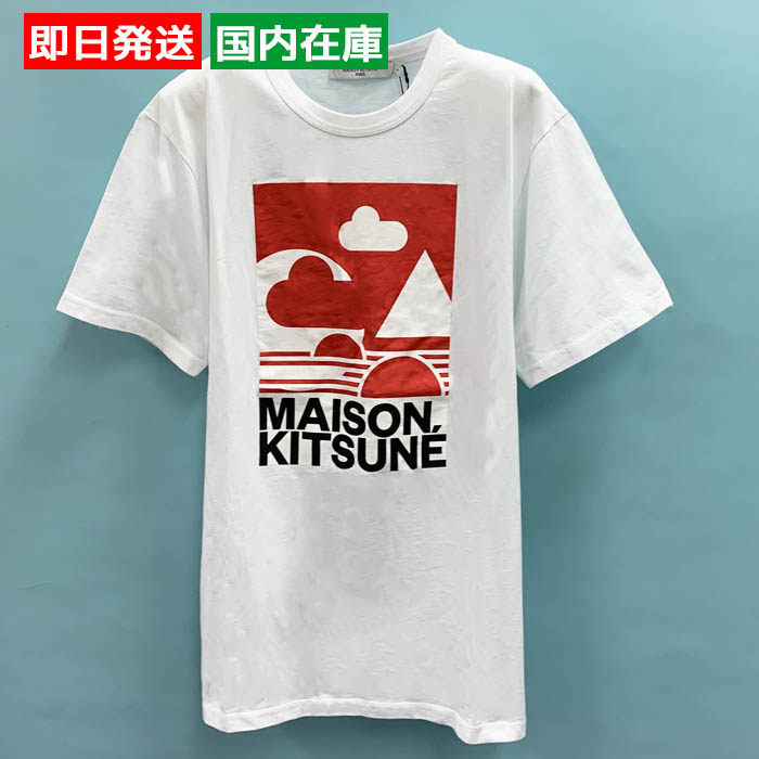 メゾンキツネ Tシャツ クルーネックTシャツ A・バーリル ホワイト メンズ IM00127KJ0008 MAISON KITSUNE