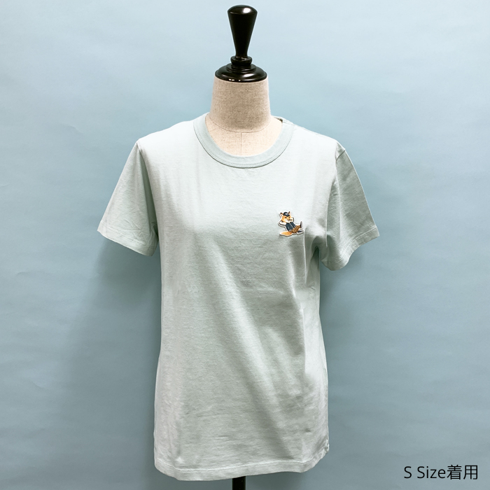 メゾンキツネ Tシャツ 半袖 人気 ドレスド Fox Patch 訳あり レディース ブルー KW00107KJ0008 MAISON KITSUNE MAISON KITSUNE メゾンキツネ Tシャツ 半袖 人気 ドレスド Fox