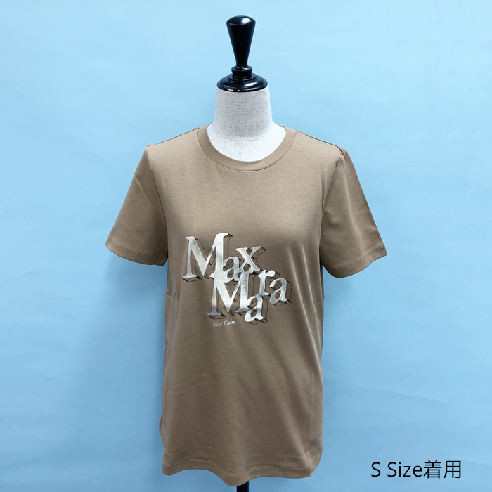 S MAXMARA マックスマーラー Tシャツ ロゴ 半袖 コットンTシャツ