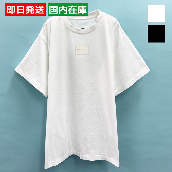 エムエムシックス メゾンマルジェラ Tシャツ 半袖 クルーネック ロゴプリント オーバーサイズ 2色 レディース S62GD0111 S23955