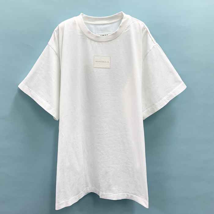 エムエムシックス メゾンマルジェラ Tシャツ 半袖 クルーネック ロゴプリント オーバーサイズ 2色 レディース S62GD0111 S23955｜b-3｜02