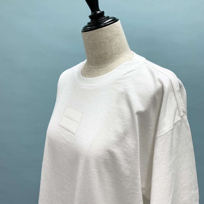 エムエムシックス メゾンマルジェラ Tシャツ 半袖 クルーネック ロゴプリント オーバーサイズ 2色 レディース S62GD0111 S23955｜b-3｜06