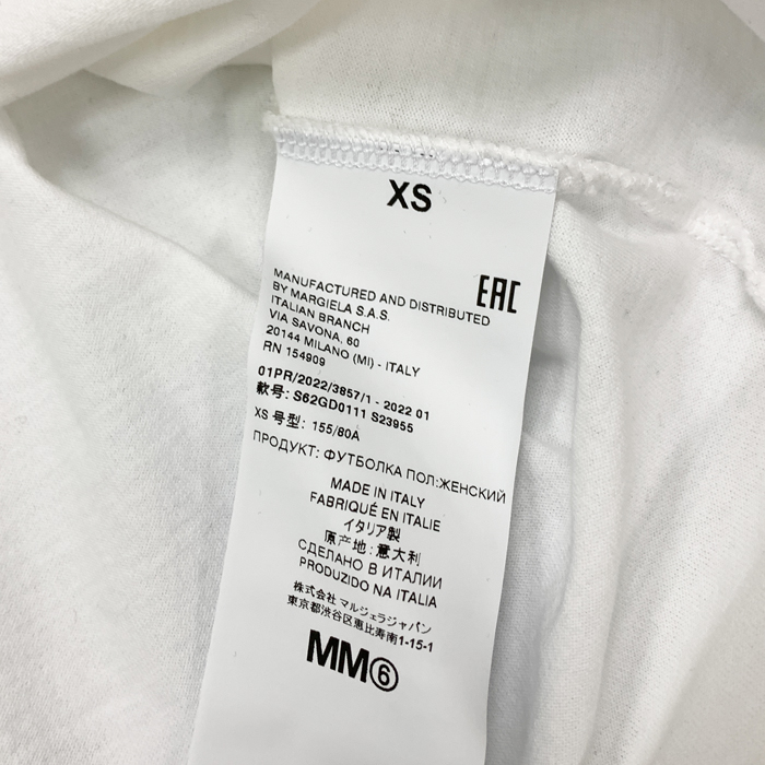 エムエムシックス メゾンマルジェラ Tシャツ 半袖 クルーネック ロゴプリント オーバーサイズ 2色 レディース S62GD0111 S23955｜b-3｜09
