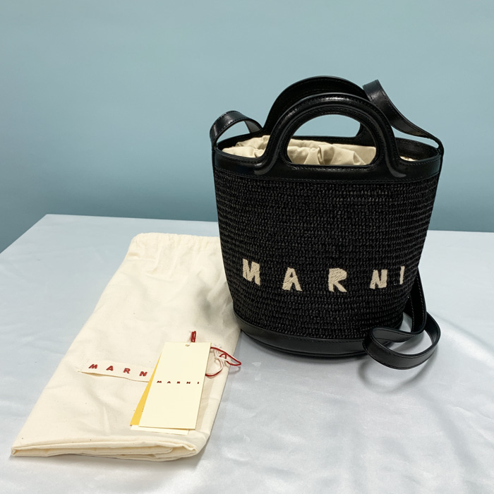 MARNI マルニ かごバッグ ショルダー レザー ラフィア