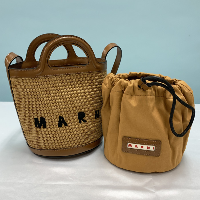MARNI マルニ かごバッグ ショルダー レザー ラフィア