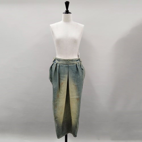 【爆買】メゾン・マルジェラ プリーツ デニム スカート レディース ブルー SI0MA0006S30561 MAISON MARGIELAの画像