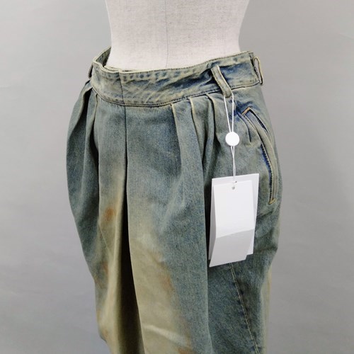 【爆買】メゾン・マルジェラ プリーツ デニム スカート レディース ブルー SI0MA0006S30561 MAISON MARGIELAの画像