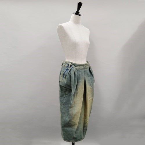 【爆買】メゾン・マルジェラ プリーツ デニム スカート レディース ブルー SI0MA0006S30561 MAISON MARGIELAの画像