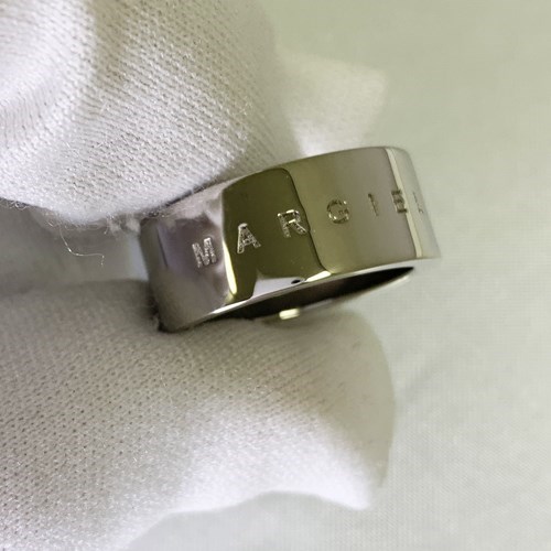 エムエムシックス メゾン・マルジェラ ロゴリング シンプル レディース シルバー SM6UQ0036SV0186 MM6 MAISON MARGIELAの画像