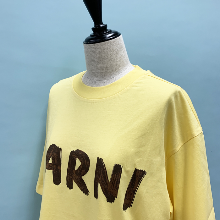 マルニ Tシャツ・カッ トソー フロント ロゴ Tシャツ 半袖 レディース 黄色 レモン THJET49EPHUSCS11 MARNI MARNI マルニ Tシャツ・カッ トソー フロント ロゴ Tシャツ 半袖