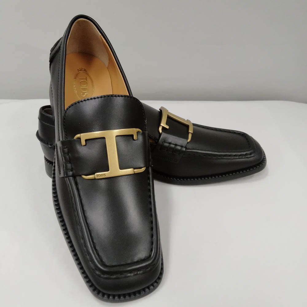 【爆買】トッズ TOD’S 靴 Tタイムレス レザー ローファー レディース ブラック XXW44K0FX70RBT 黒 ローヒール オフィスの画像