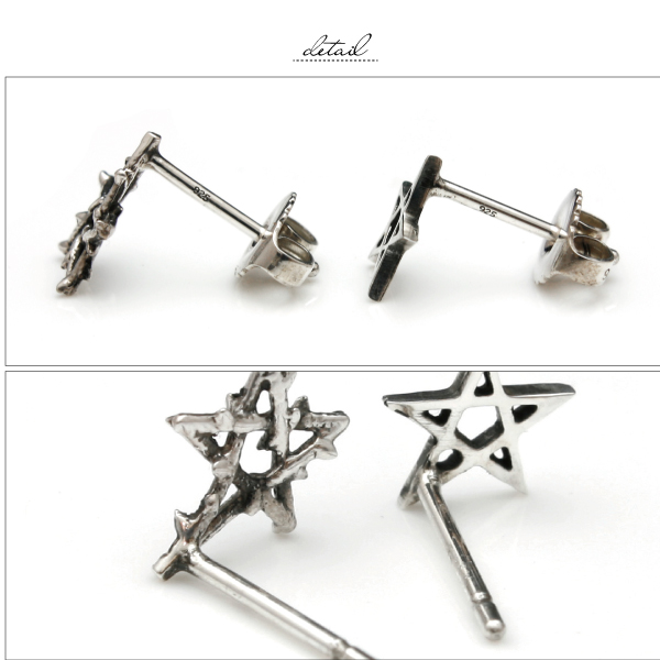 【ALEX STREETER】ピアス スタッド シルバー925 シンプルスター ALEX STREETER】ピアス スタッド シルバー925 シンプルスター
