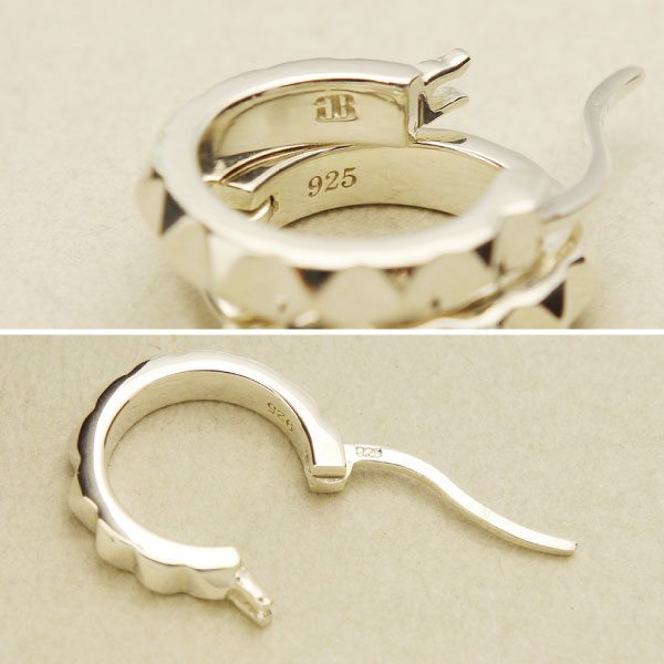 フープピアス ピアス 名入れ 刻印 シルバー925 遮断式 ワンタッチ