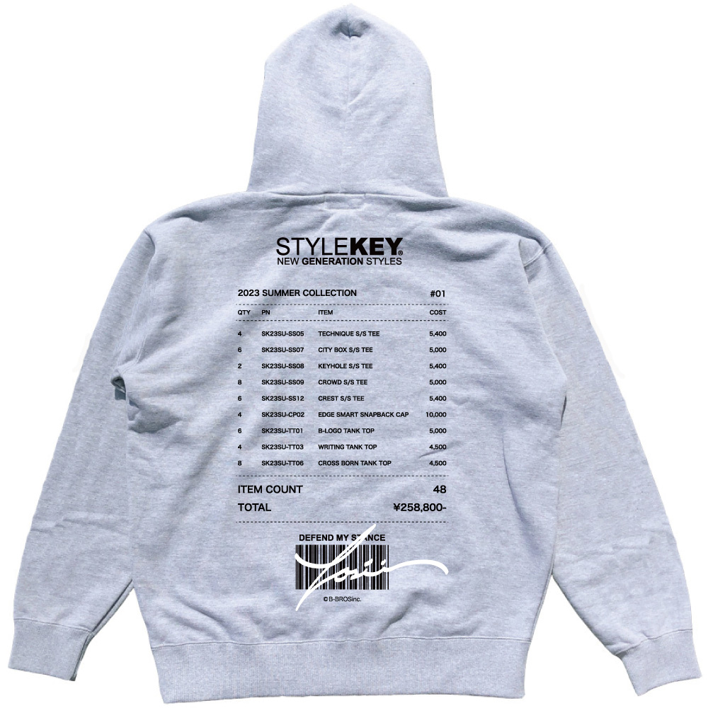 STYLEKEY(スタイルキー) ジップスウェットパーカー VOUCHER ZIP HOOD SWEAT(SK23FW-SWJK01) ストリート ヒップホップ バンド B系 大きいサイズ