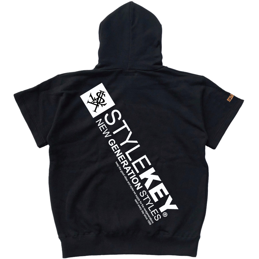 StyleKey（スタイルキー） 半袖ジップスウェットパーカー DIAGONAL S/S 