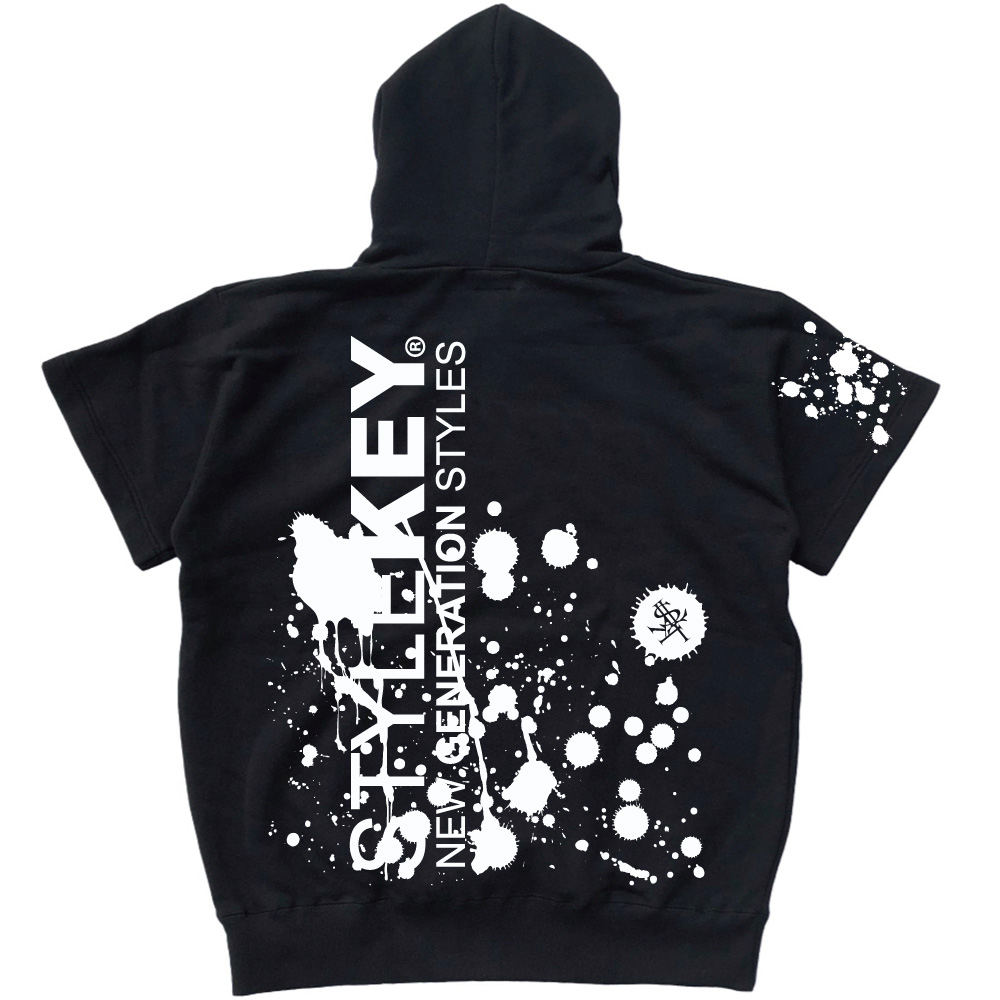 StyleKey（スタイルキー） 半袖ジップスウェットパーカー SPLASHER S/S