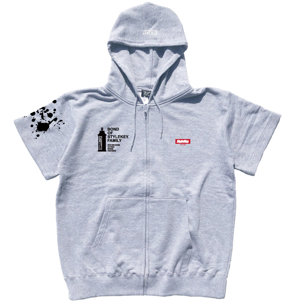StyleKey（スタイルキー） 半袖ジップスウェットパーカー SPLASHER S/S