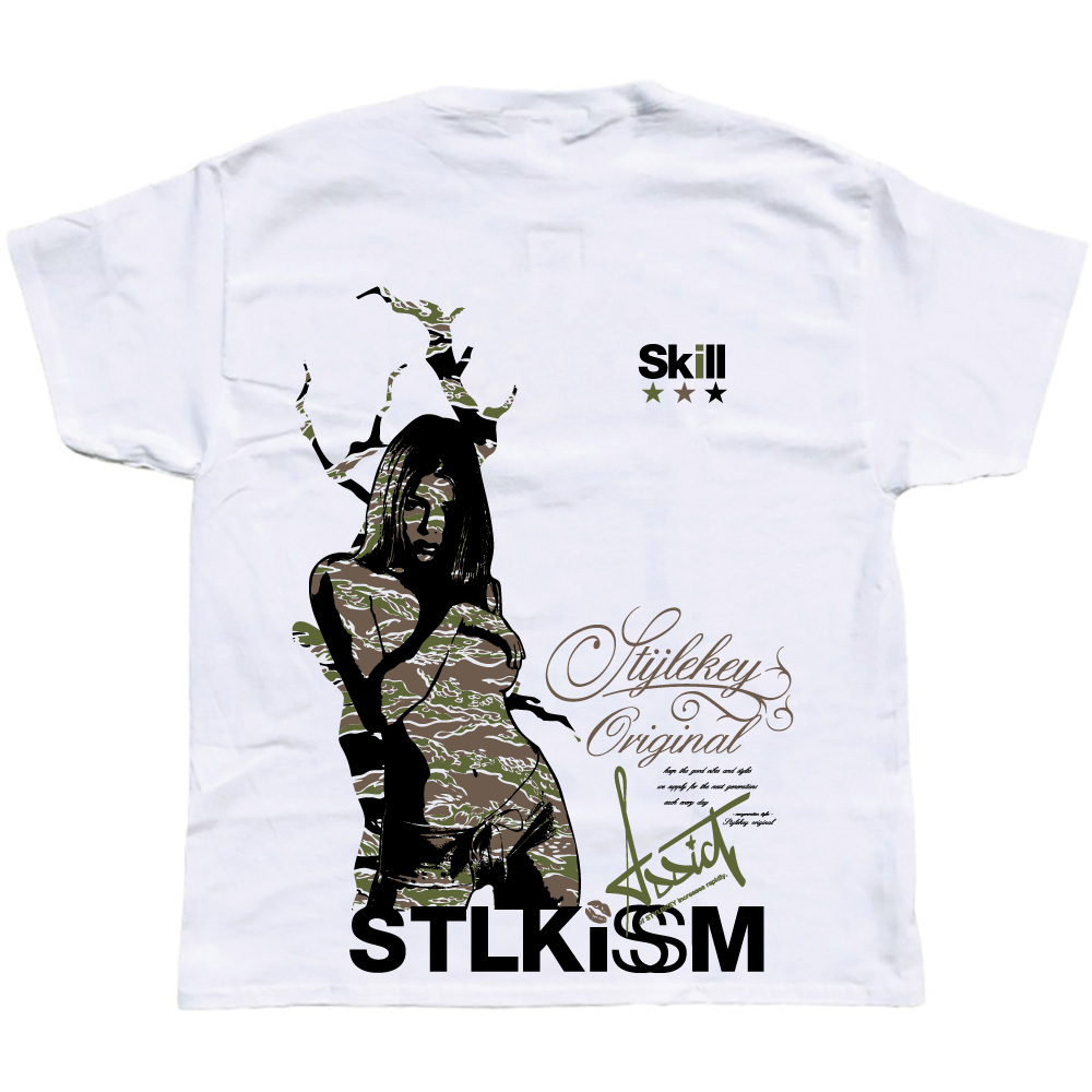 STYLEKEY CLASSIC LABEL スタイルキー クラシック・レーベル 半袖Tシャツ STLKISM S/S TEE(SK99CL-SS32) ストリート系 B系 HIPHOP 迷彩 カモ柄 大きいサイズ｜b-bros｜02