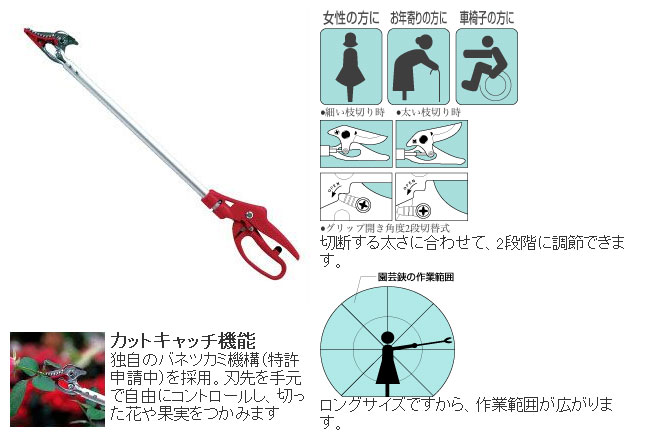 アルス 高枝切りバサミ アルス園芸鋏 花パッチン 150-0.6D 伸縮なし