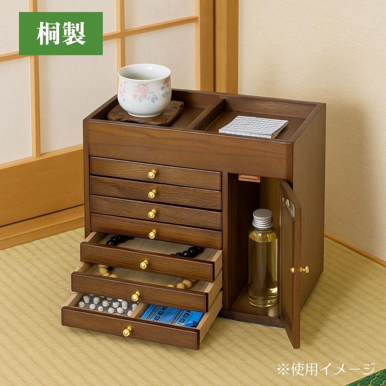桐の収納ケース クロシオ 総桐衣裳ケース 桐衣装箱 3段 91cm （ 桐製 収納ケース 着物