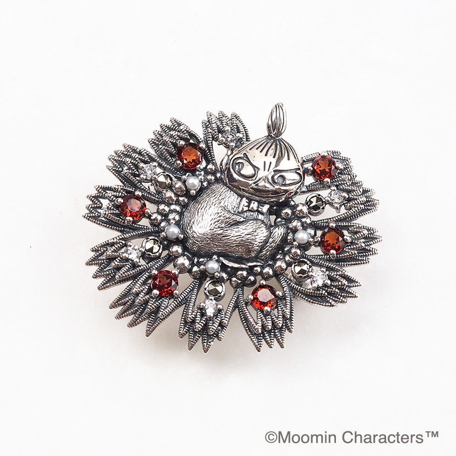 MOOMIN 碌山 花の上 リトルミィ ブローチ ペンダント チェーン付 