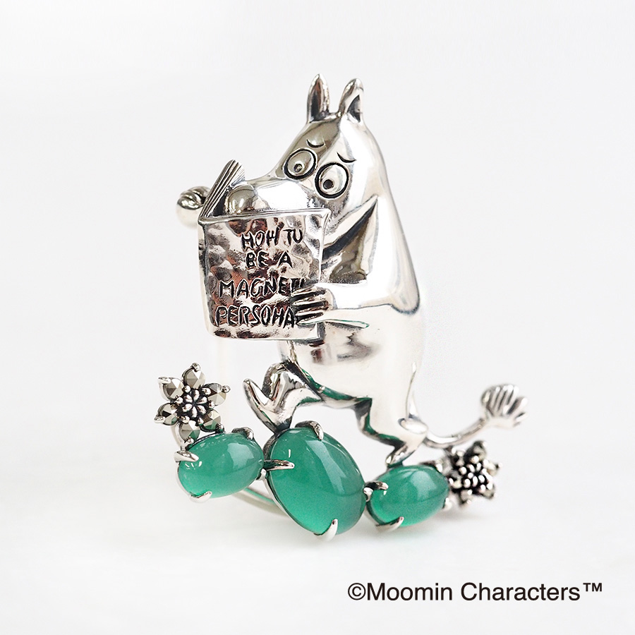 MOOMIN（ムーミン） 碌山 読書 ブローチ ペンダント チェーン付
