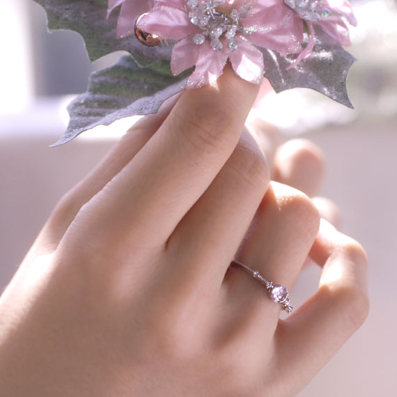 ライトアメジスト ラベンダーアメジスト リング 指輪 ローズカット K10