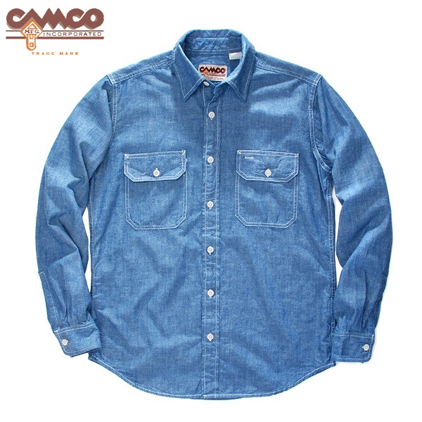 CAMCO カムコ シャンブレーシャツ ワークシャツ 長袖シャツ ブルー BLUE  :camco-shambrayshirts-blue:B.E.shop - 通販 - Yahoo!ショッピング