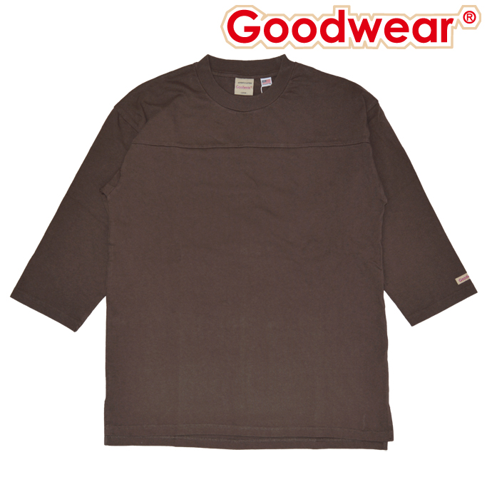 Goodwear（グッドウェア） 7分袖 フットボールTシャツ USAコットン