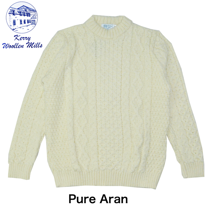 ケリーウーレンミルズ KERRY WOOLLEN MILLS アラン ケーブル クルーネック セーター Aran Cable Crew Neck  Sweater