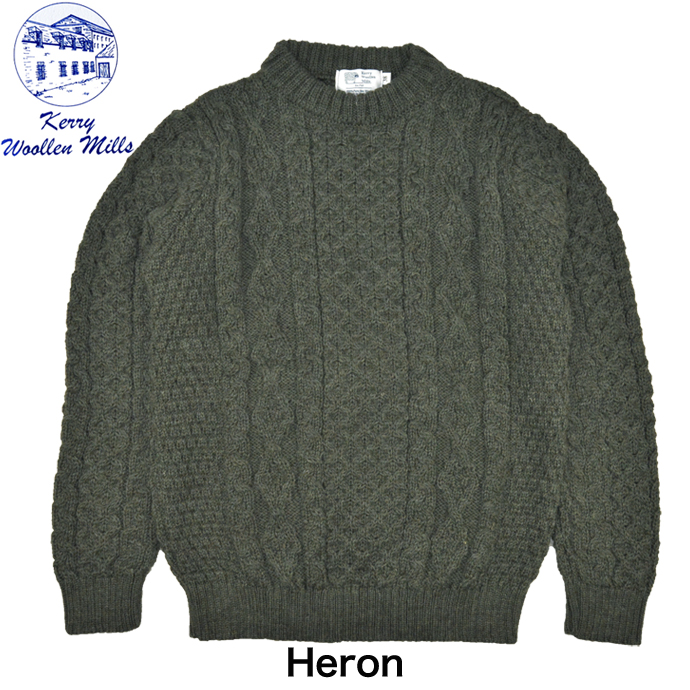 ケリーウーレンミルズ KERRY WOOLLEN MILLS アラン ケーブル クルーネック セーター Aran Cable Crew Neck  Sweater