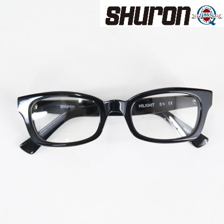 極美品　SHURON　HILIGHT　伊達メガネ　度無し　ブラックフレーム SHURON シュロン ハイライト HILIGHT ウェリントンタイプ