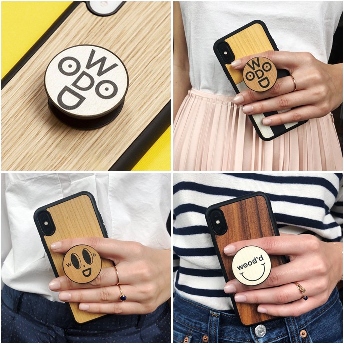 WOOD'D（ウッド） スマートフォングリップ スマホグリップ Real Wood