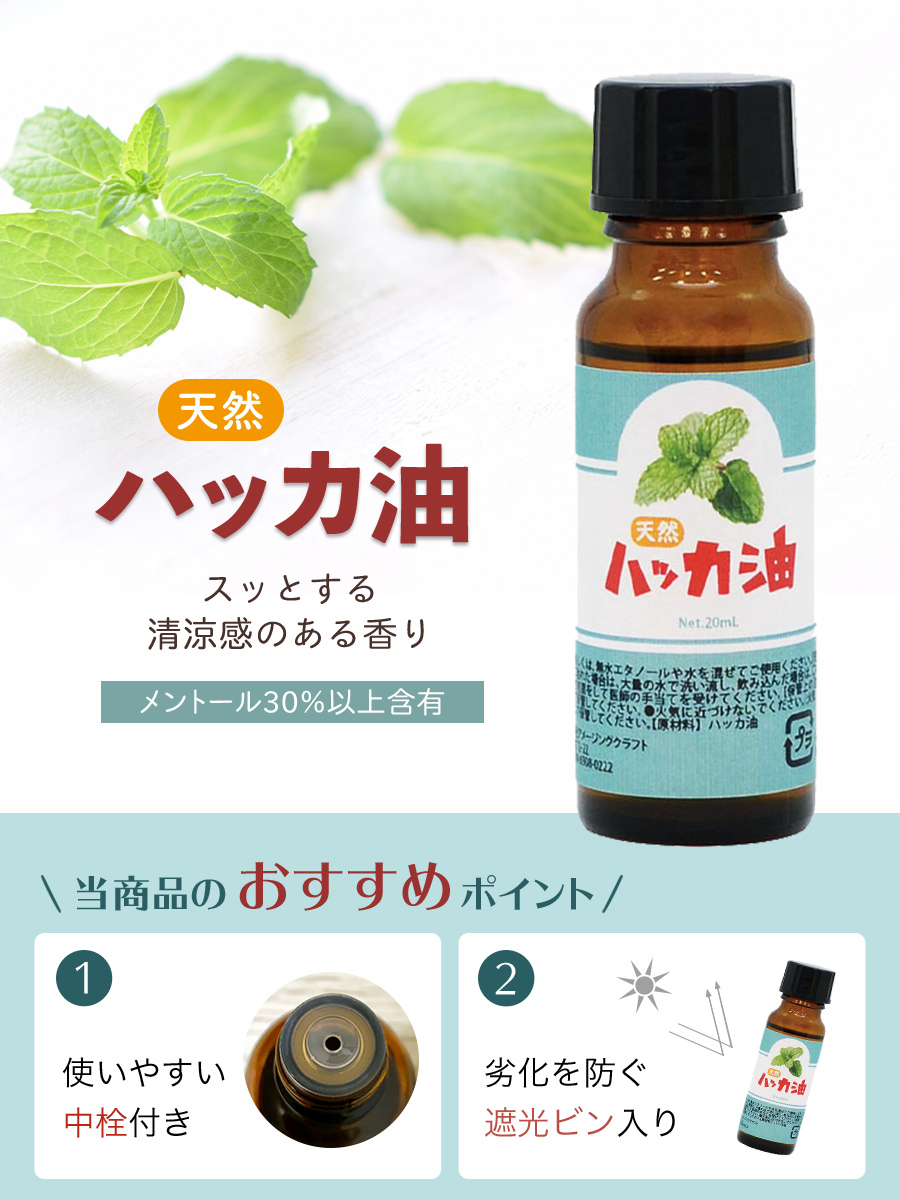 日本製 ハッカ油 20ml×2本 ハッカオイル 天然 虫よけ スプレー 作り