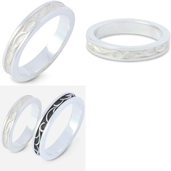 AQUA SILVER（アクアシルバー） ホワイトアラベスクシルバーリング