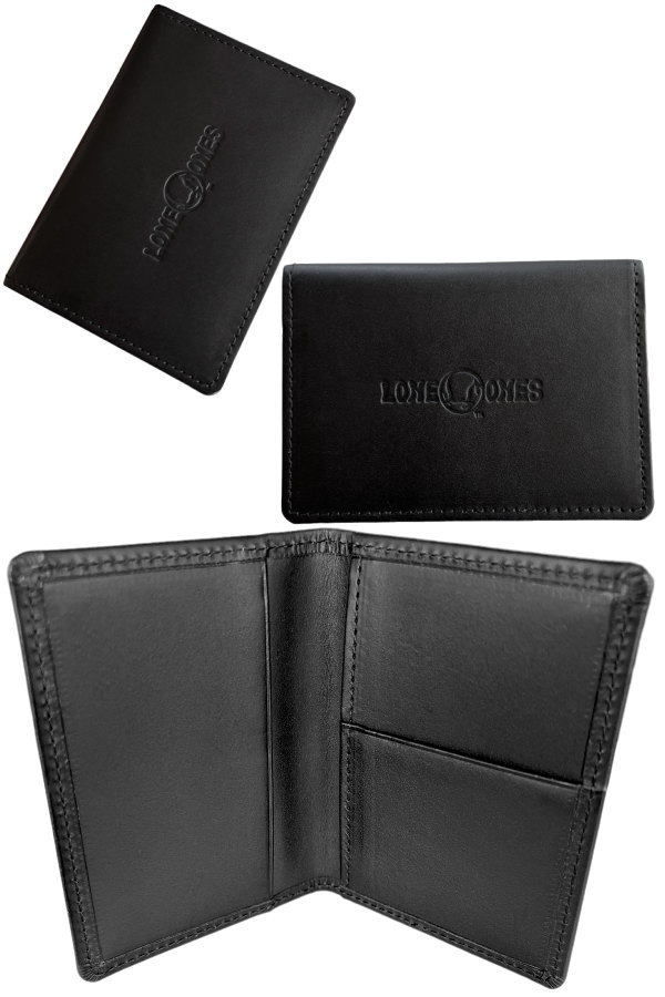 新品箱付きLONE ONESロンワンズ定価9.3万クロコレザーカードケース黒 LONE ONES（ロンワンズ） ロゴ フォールディング カードケース