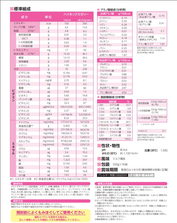介護食 ハイネックスゼリー 300g×18個【3ケースご注文で送料無料