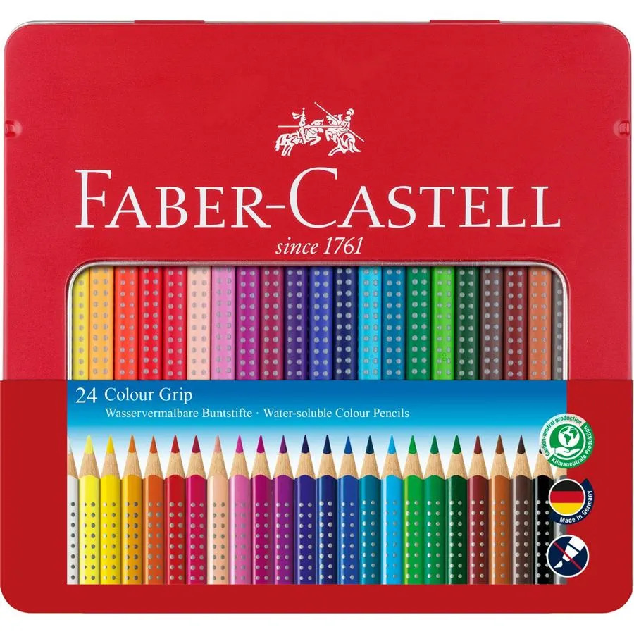 ファーバーカステル カラーグリップ 水彩色鉛筆 24色 缶入 Faber