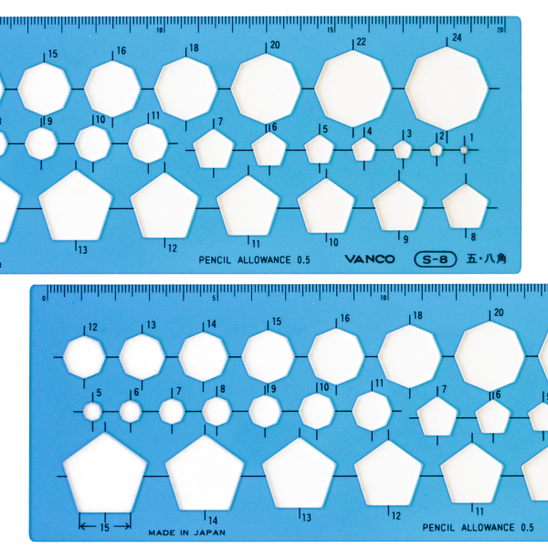 バンコ テンプレート S-8 五角形 八角形 テーパーエッジ 製図