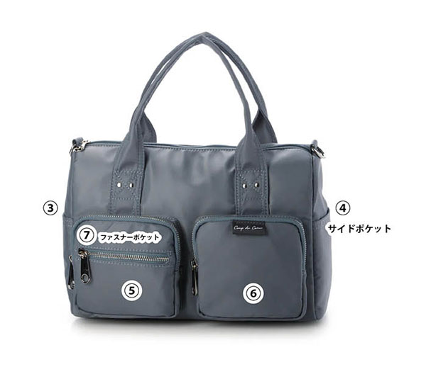 2way 軽量 アウトポケット ボストン ナイロン 使いやすい ショルダー