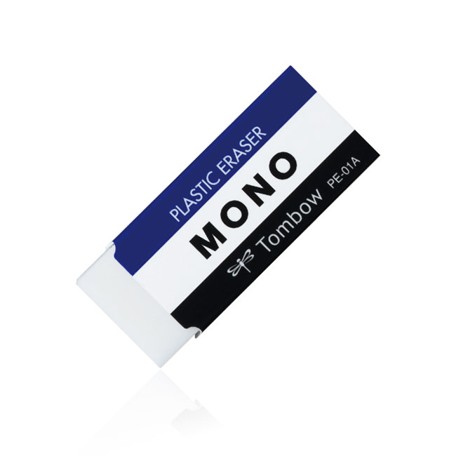 Tombow MONO PE-01A プラスチック消しゴム MONO トンボ モノ消しゴム PE-01A 小サイズ : ブックカバー・文具専門