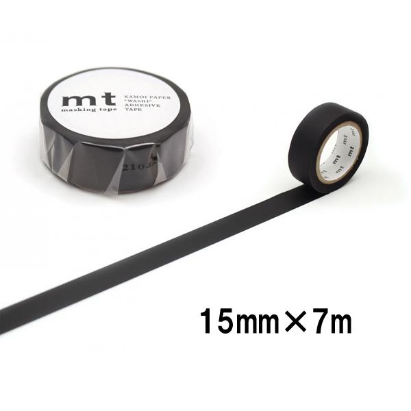 mt マスキングテープ マット ブラック ホワイト グレー 1.5cm幅 15mm×7m 無地 黒 白 カモ井加工紙 | mt | 02