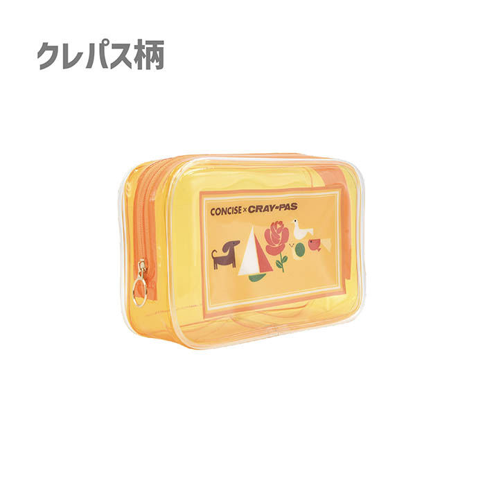 サクラクレパス カラフル ビニールポーチ L クリア スクエアポーチ
