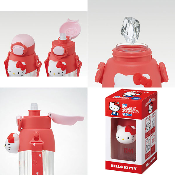 台湾ツムツムボトル スケーター 立体マスコット付き ストローボトル 水筒 590ml skater
