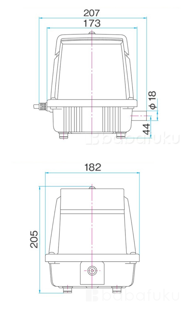 ブロアー 日東工器(クボタ)LA-40C 詳細図
