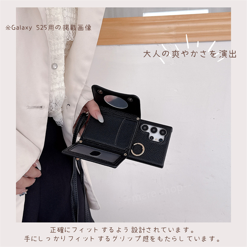 ユ*キ様 Xiaomi RedmiNote14 Pro5G美品ケース付 ミラー付き ショルダー タイプ Redmi Note 14 Pro 5G ケース カード