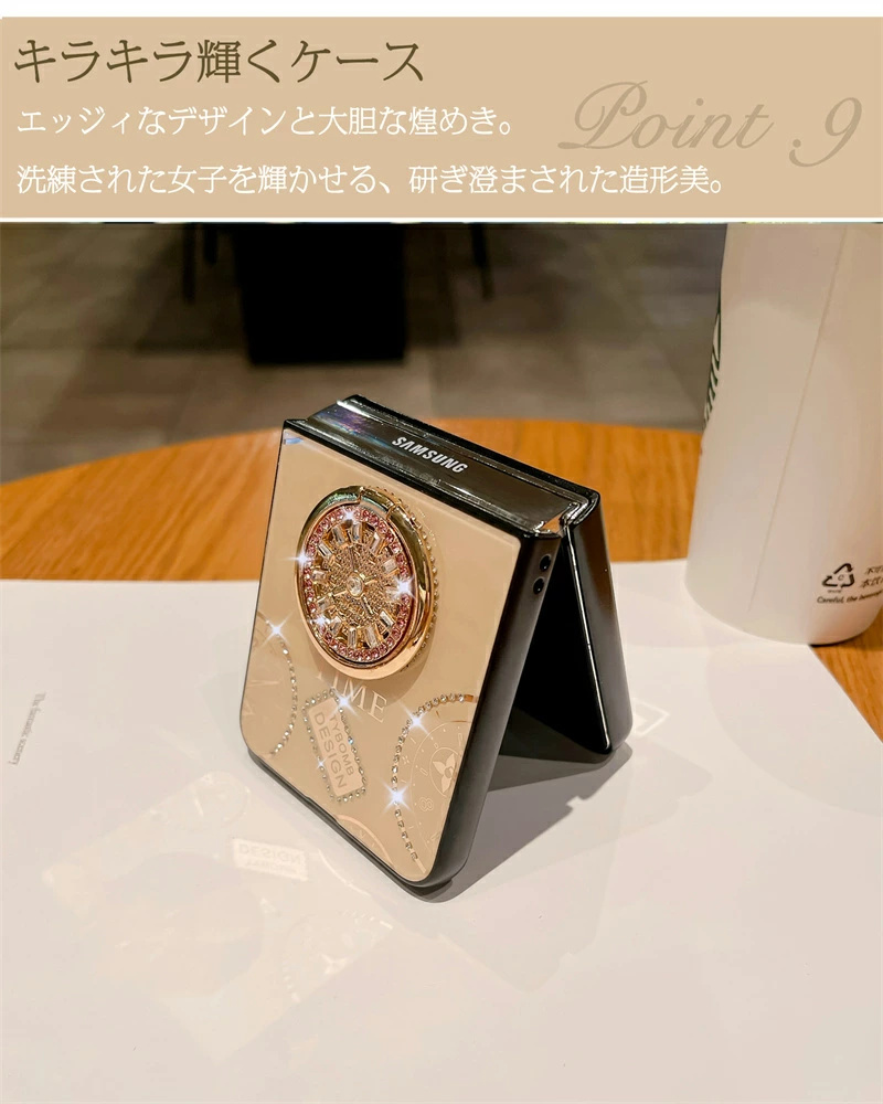 Samsung galaxy z flip6 ケース リング付き 耐衝撃 折りたたみ